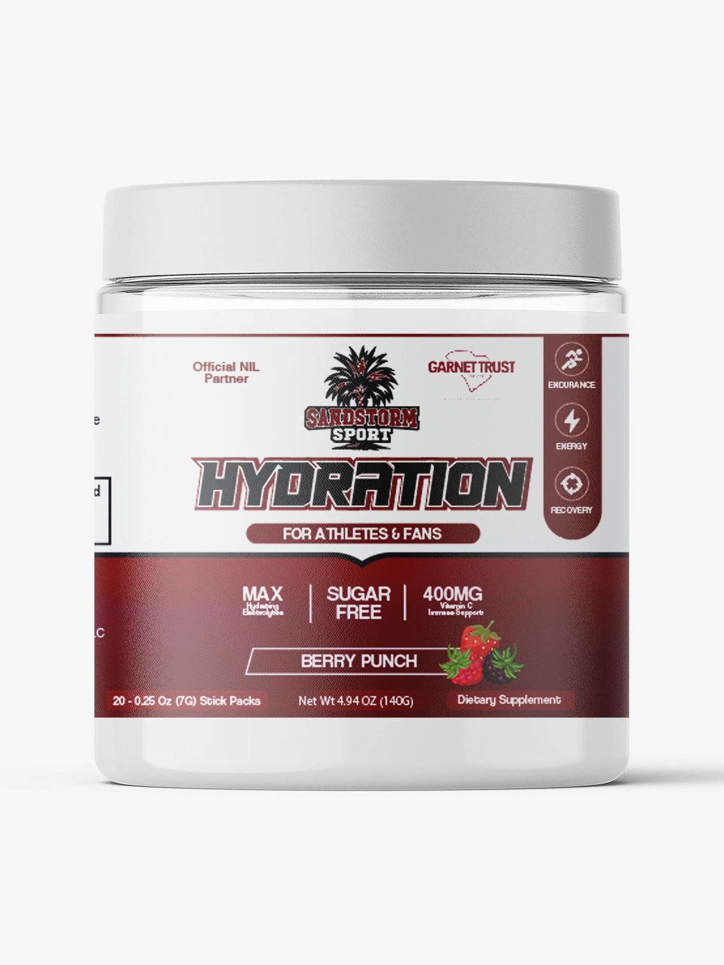 Sandstorm Sport - Berry Punch - Sugar Free Electrolyte Drink Mix | 20 Stick Packs